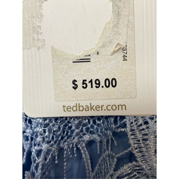 Ted Baker London Women's Floral Mixed Valens Lace Midi Dress Blue Size 4-6 NWT - Picture 12 of 13